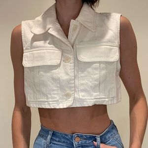 ZARA WHITE DENIM VEST
